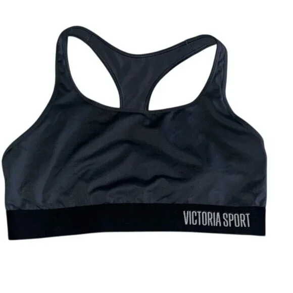 Victoria Sport Womens Racerback Sports Bra Medium Gray - Picture 1 of 5